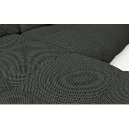 Sofá-cama de canto ALMADA em L, estofado, com arrumação integrada — versão esquerda, antracite