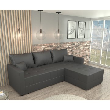 Sofá-cama de canto universal em L DUBLIN, cinzento