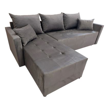 Sofá-cama de canto universal em L DUBLIN, cinzento