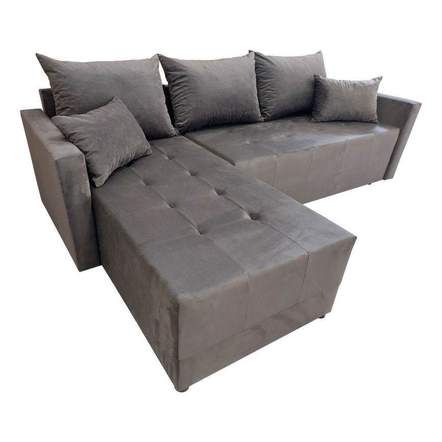 Sofá-cama de canto universal em L DUBLIN, cinzento
