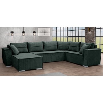 Sofá-cama de canto universal em U LONDON verde
