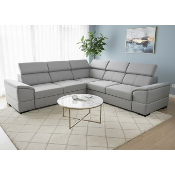 Sofá-cama de canto versátil com arrumação integrada GRANADA cinzento