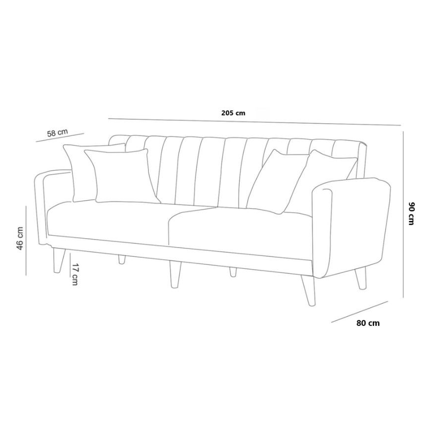 Sofá-cama de dois lugares KITO cinzento escuro