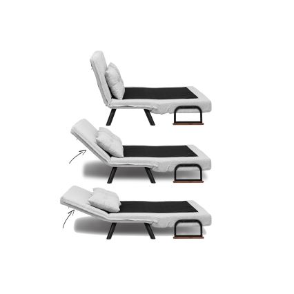 Sofá-cama de dois lugares QIRA cinzento