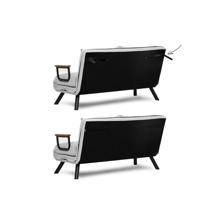 Sofá-cama de dois lugares QIRA cinzento