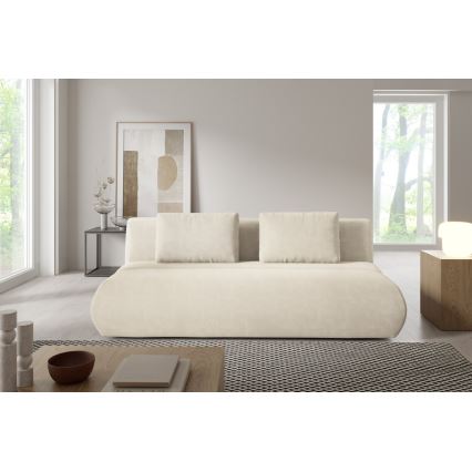 Sofá-cama de três lugares FANO, creme