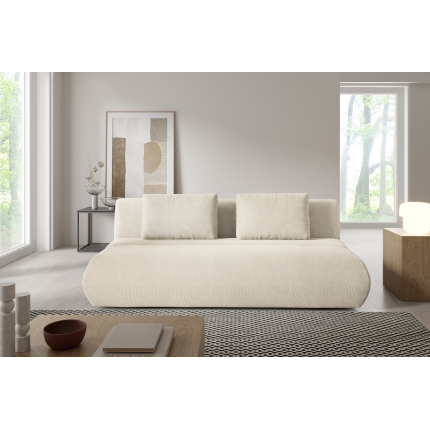 Sofá-cama de três lugares FANO, creme