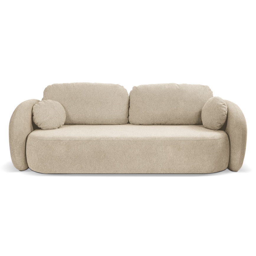 Sofá-cama de três lugares OLBIA bege