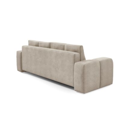 Sofá-cama estofado de três lugares ALMADA com compartimento de arrumação, bege