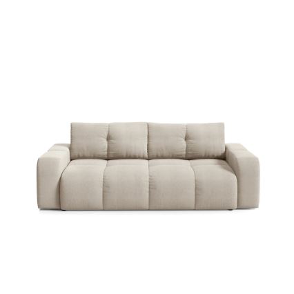 Sofá-cama estofado de três lugares ALMADA com compartimento de arrumação, bege