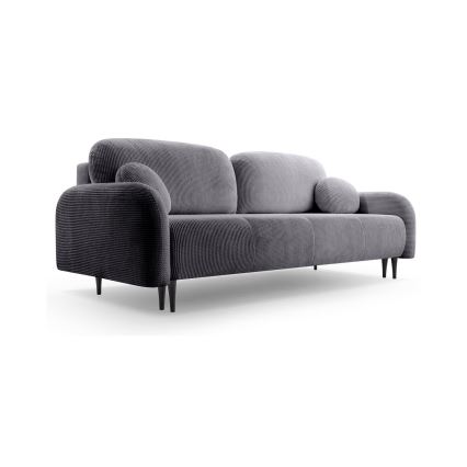 Sofá-cama estofado de três lugares CLOUDY, cinzento