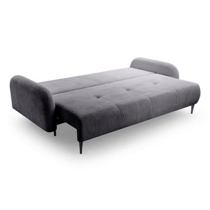 Sofá-cama estofado de três lugares CLOUDY, cinzento