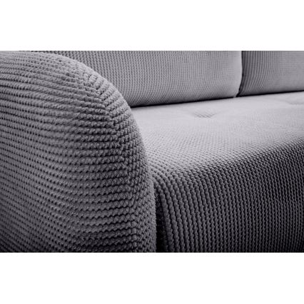 Sofá-cama estofado de três lugares CLOUDY, cinzento