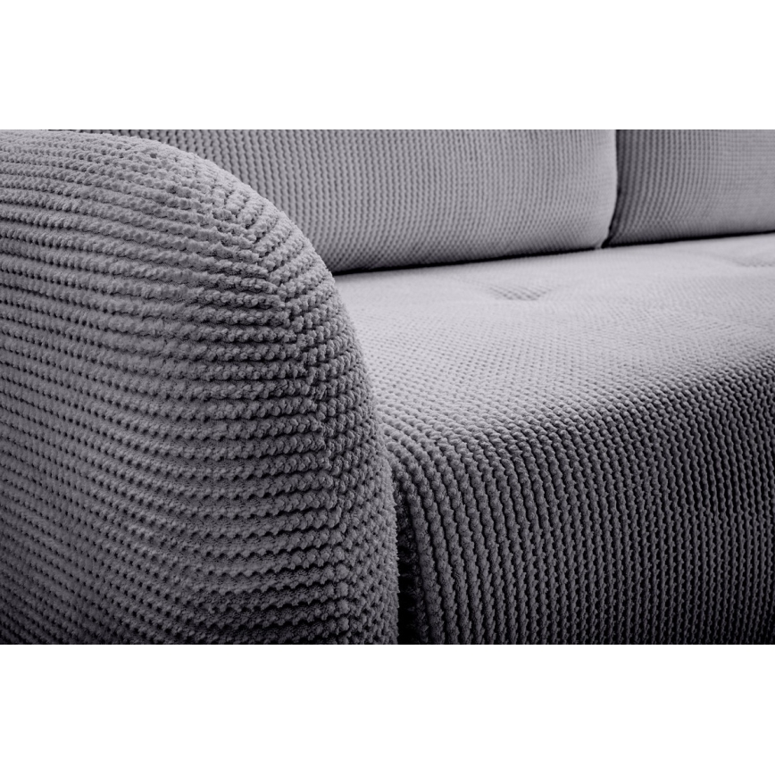 Sofá-cama estofado de três lugares CLOUDY, cinzento
