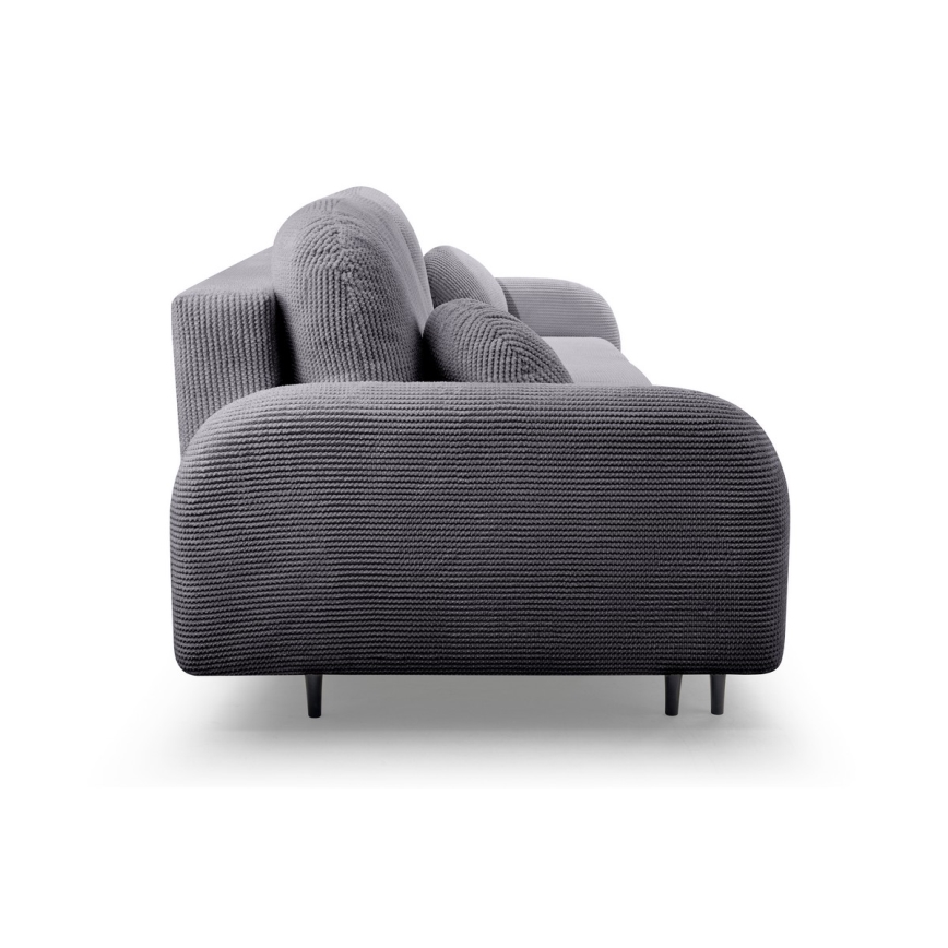 Sofá-cama estofado de três lugares CLOUDY, cinzento