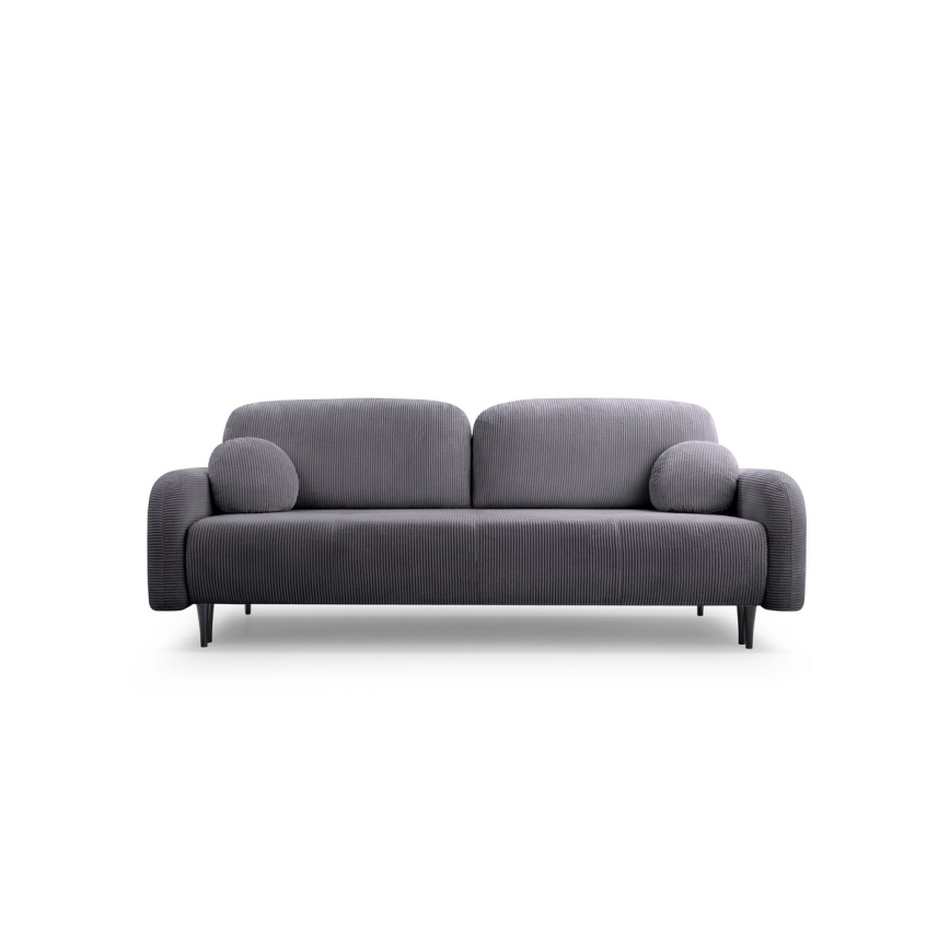 Sofá-cama estofado de três lugares CLOUDY, cinzento