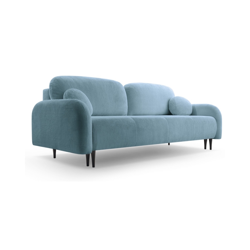Sofá-cama estofado de três lugares CLOUDY, turquesa