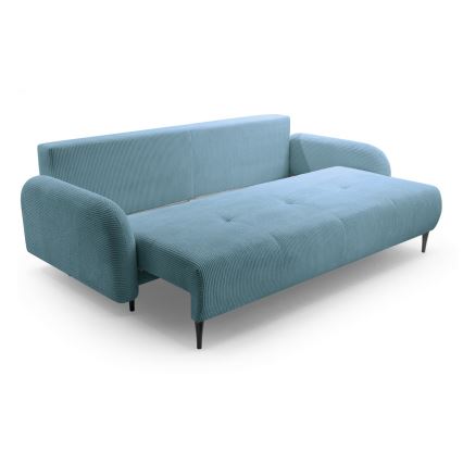 Sofá-cama estofado de três lugares CLOUDY, turquesa