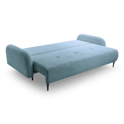 Sofá-cama estofado de três lugares CLOUDY, turquesa