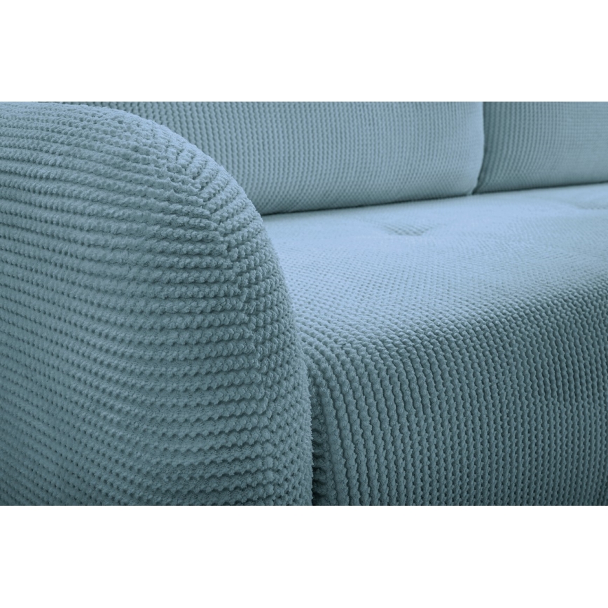 Sofá-cama estofado de três lugares CLOUDY, turquesa