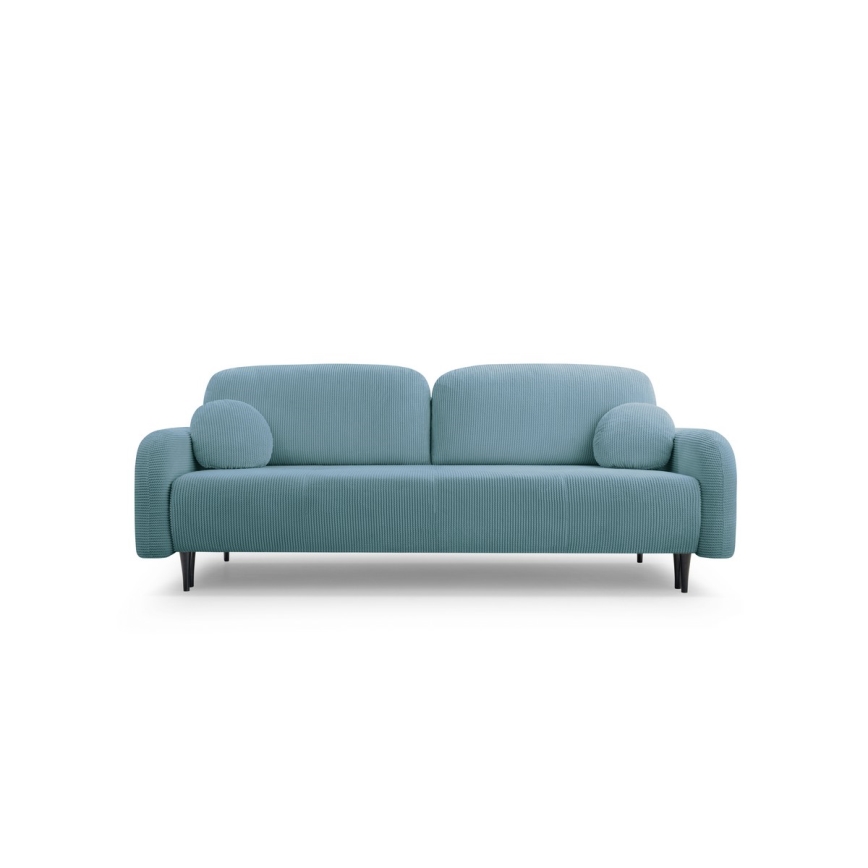 Sofá-cama estofado de três lugares CLOUDY, turquesa