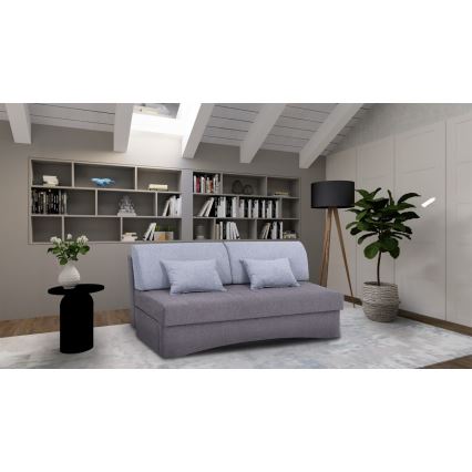 Sofá estofado desdobrável de três lugares para uso diário sem apoios de braço PAUL cinzento