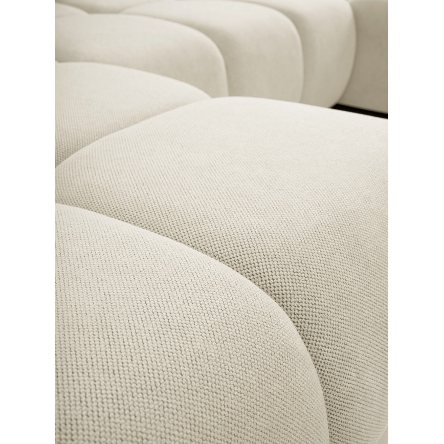 Sofá-cama estofado em U com arrumação ALMADA bege