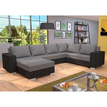 Sofá-cama estofado em U YORK - Reversível, Cinza/Bege/Marrom