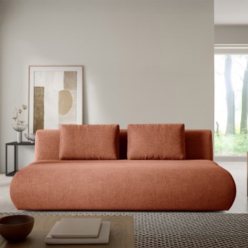 Sofá-cama FANO de 3 lugares castanho
