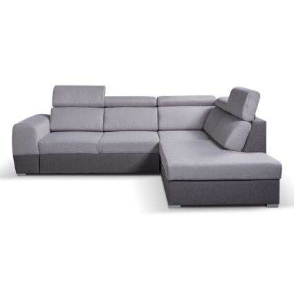 Sofá-canto reclinável em L com espaço de arrumação MATRIX cinza direito