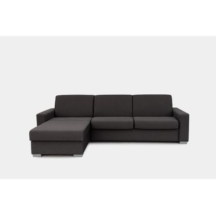 Sofá-cama de canto desdobrável para uso diário com espaço de arrumação em L LEKA esquerdo castanho