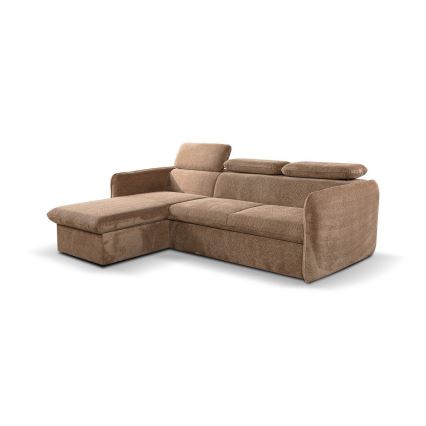 Sofá de canto em L reclinável com espaço de armazenamento BEJA bege esquerdo