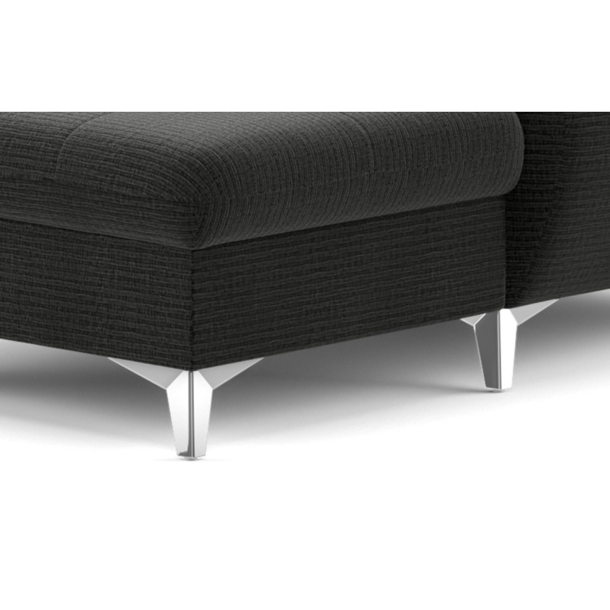 Sofá de canto reclinável em U CATANIA com espaço de armazenamento, lado esquerdo, grafite