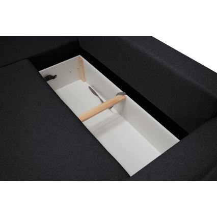 Sofá de canto universal com função de dormir e espaço de arrumação SEVILLA antracite