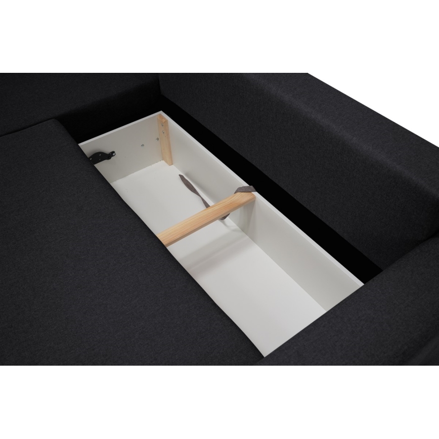 Sofá de canto universal com função de dormir e espaço de arrumação SEVILLA antracite