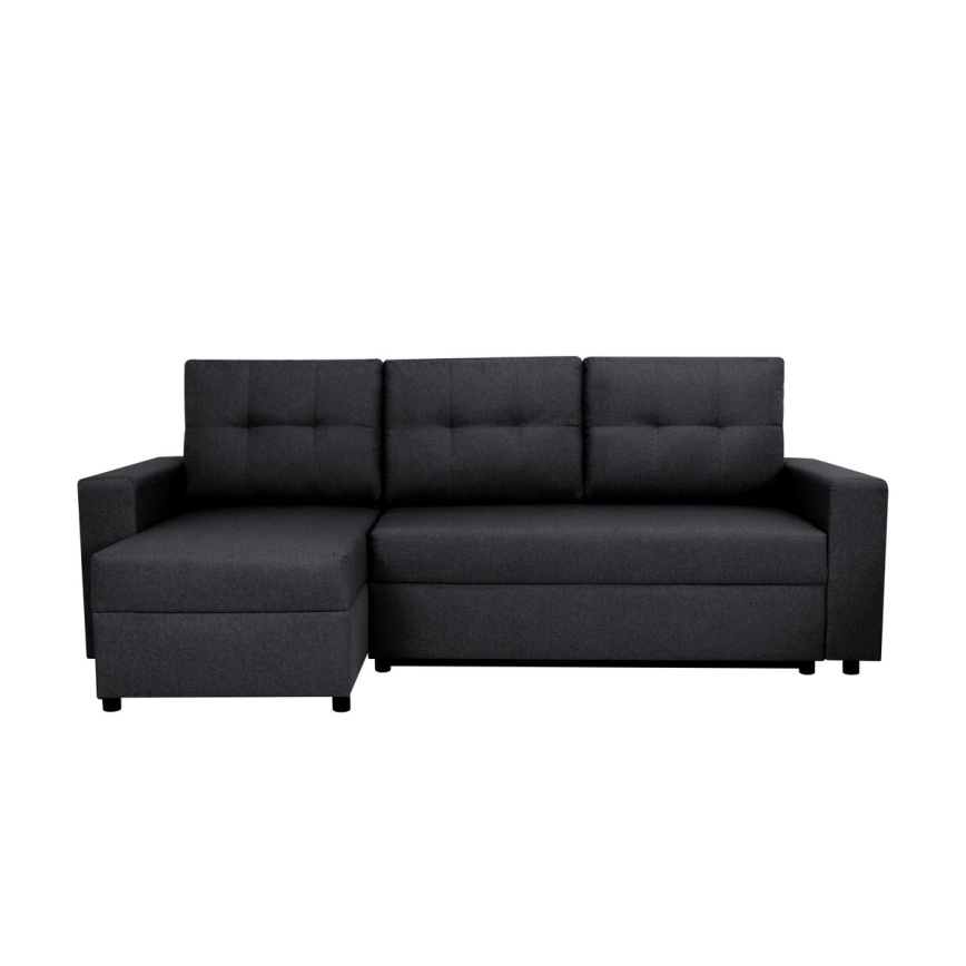 Sofá de canto universal com função de dormir e espaço de arrumação SEVILLA antracite