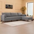 Sofá de canto em L KORFU, cinzento, lado direito