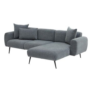 Sofá de canto em L PISA, cinzento, lado direito