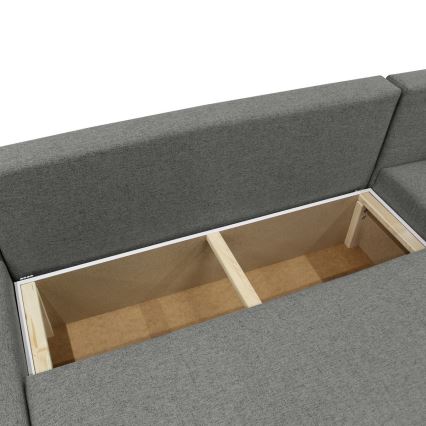 Sofá-cama de canto versátil em U com arrumação ALMEIDA antracite