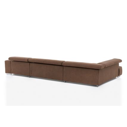 Sofá de canto em U TROPEA esquerdo castanho