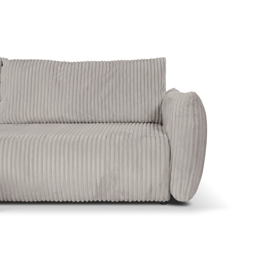 Sofá de canto em L conversível e reversível com arrumação FRIDA cinzento
