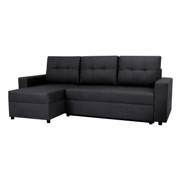 Sofá de canto universal com função de dormir e espaço de arrumação SEVILLA antracite