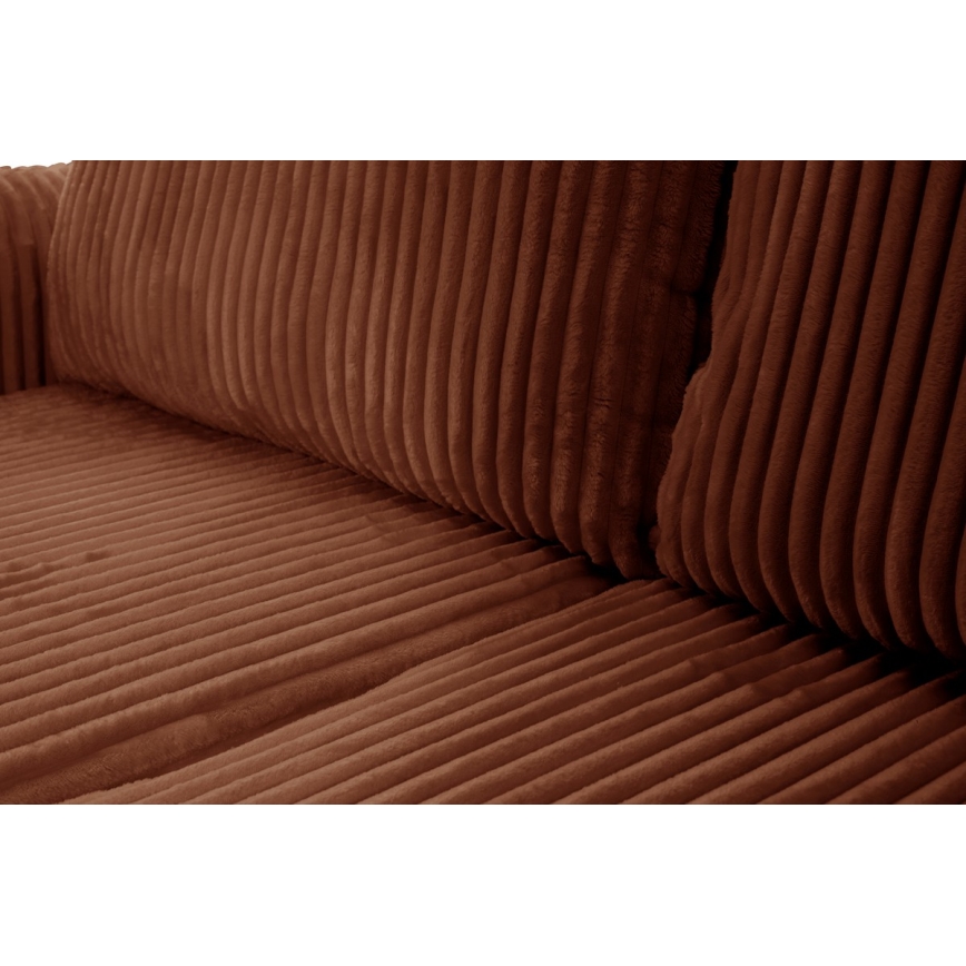 Sofá-cama de canto universal em L com arrumação integrada FRIDA castanho