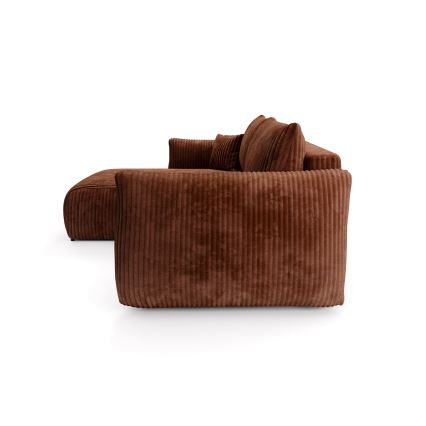 Sofá-cama de canto universal em L com arrumação integrada FRIDA castanho