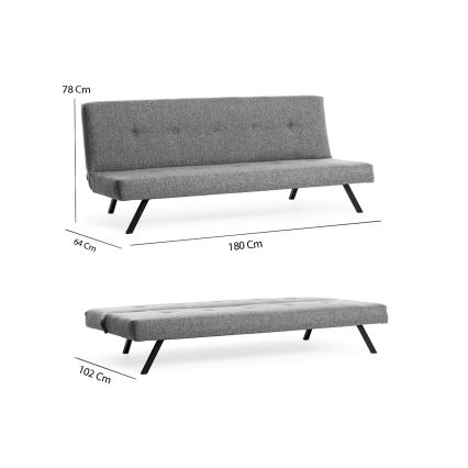 Sofá de dois lugares LOKO cinzento claro