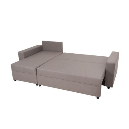Sofá de canto universal com função de dormir e espaço de arrumação SEVILLA cinza