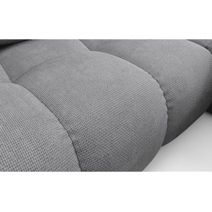 Sofá-cama de canto estofado ALMADA em L, com arrumação, lado direito, cinzento