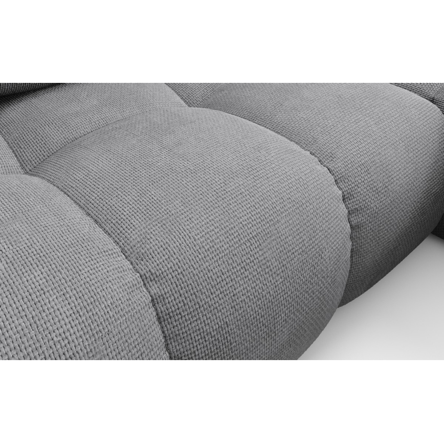 Sofá-cama de canto estofado ALMADA em L, com arrumação, lado direito, cinzento