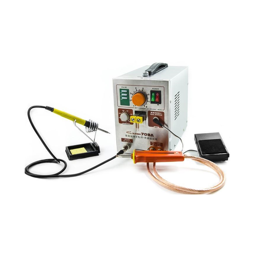 Soldador de pontos a bateria com micro-solda 230V