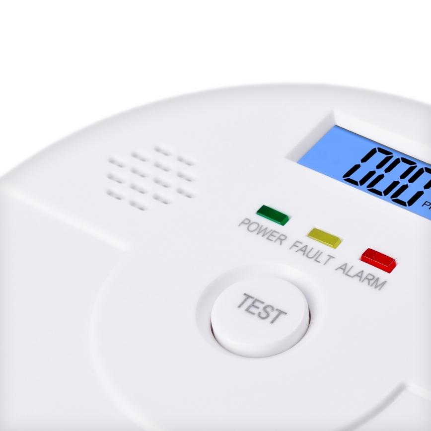 Detetor de monóxido de carbono (CO) com alarme 9V